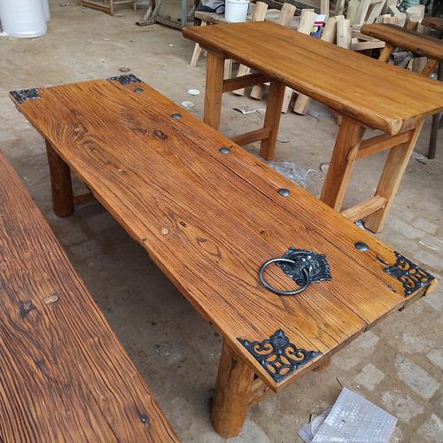 源头工厂原木旧木板实木风化板复古怀旧楼梯踏板吧台板茶台茶桌